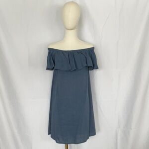 Madewell chambray off the shoulder dress size S